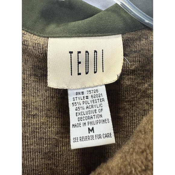 Teddi Jacket Womens Medium Fleece Patchwork Button Up Boho Cottagecore Cozy - Picture 2 of 10